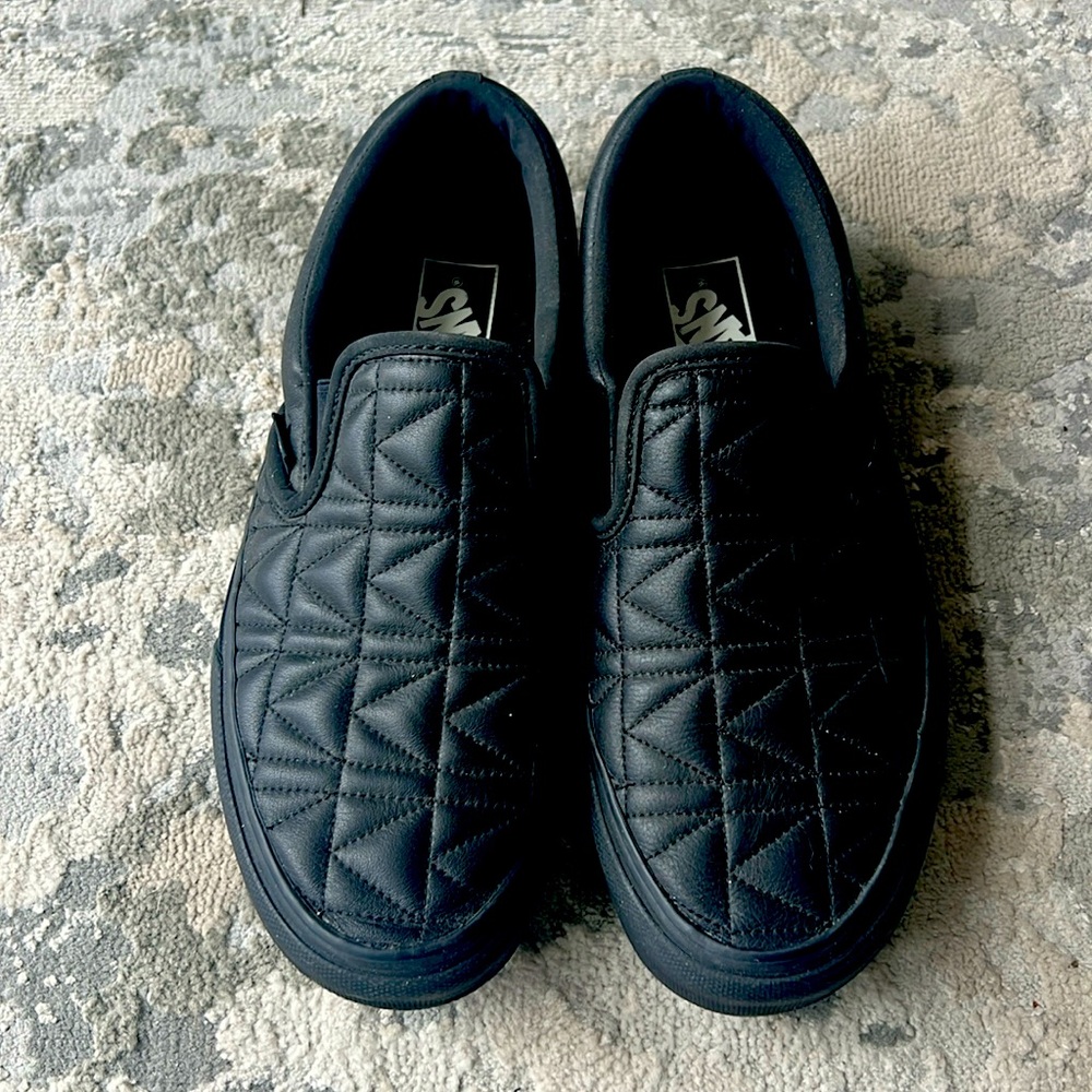 Black leather quilted Karl Lagerfeld vans